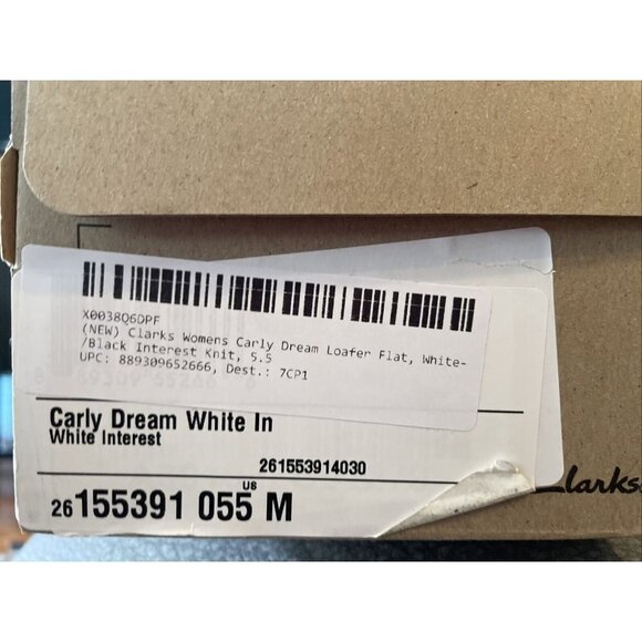 Clarks NWT Carly Dream Loafer White Interest Polka Dot Knit  5.5 M Soft - Picture 6 of 8